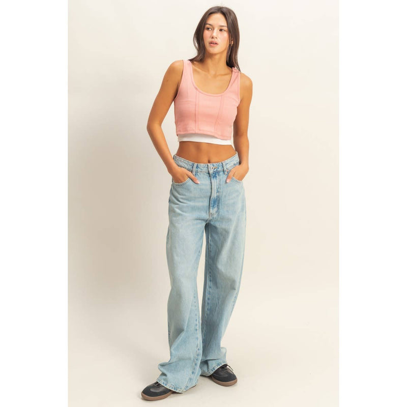 Ribbed Seamline Crop Tank