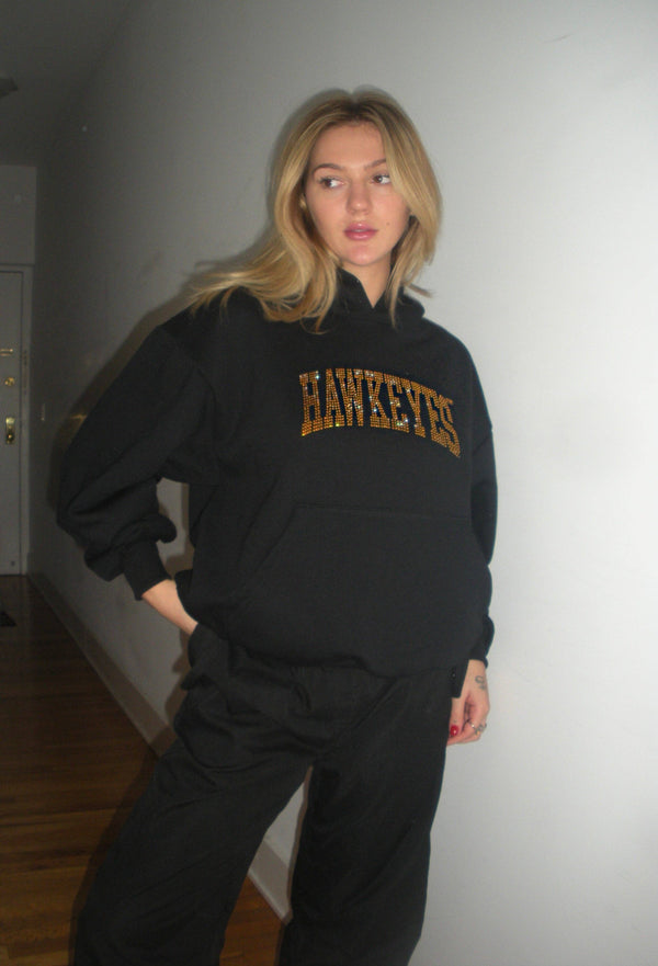 Recess Apparel - Hawkeyes Rhinestone Hoodie