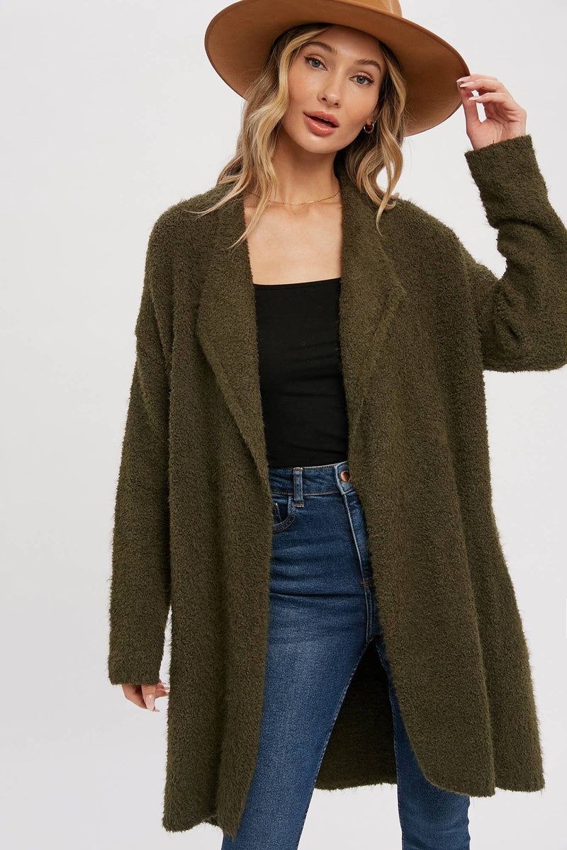 Cloudsoft Fuzzy Knit Cardigan