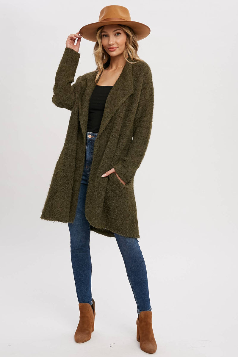 Cloudsoft Fuzzy Knit Cardigan