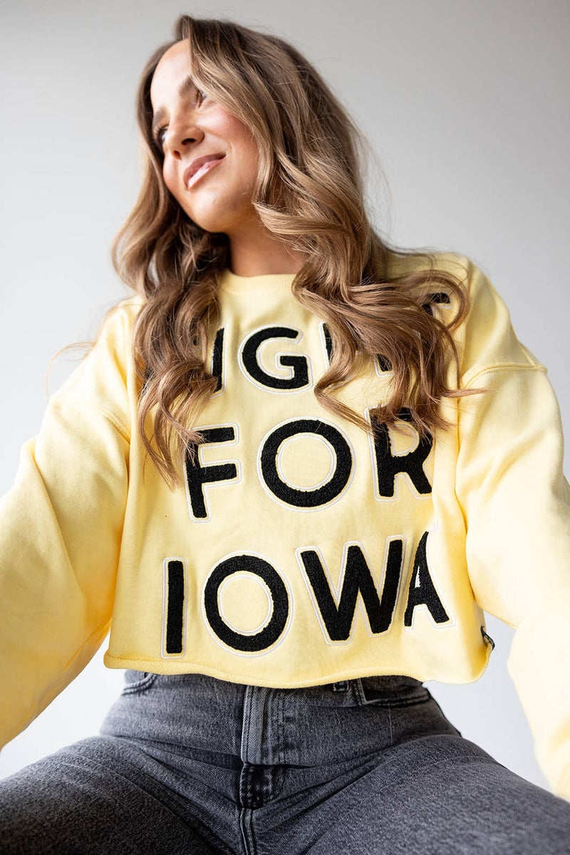 Gameday Social Apparel Co.® - Iowa Perkins Chenille Cropped Longsleeve