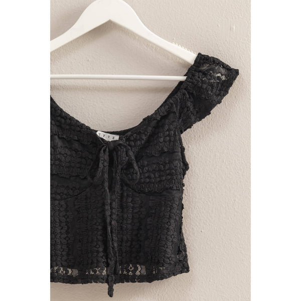 Lace Sweetheart Flutter Top