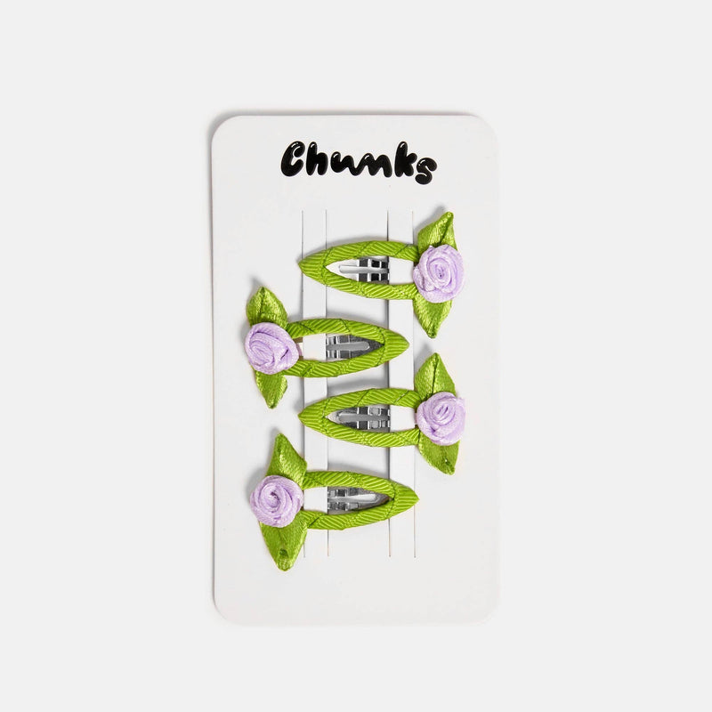 CHUNKS - Rosette Snap Clips in Lilac