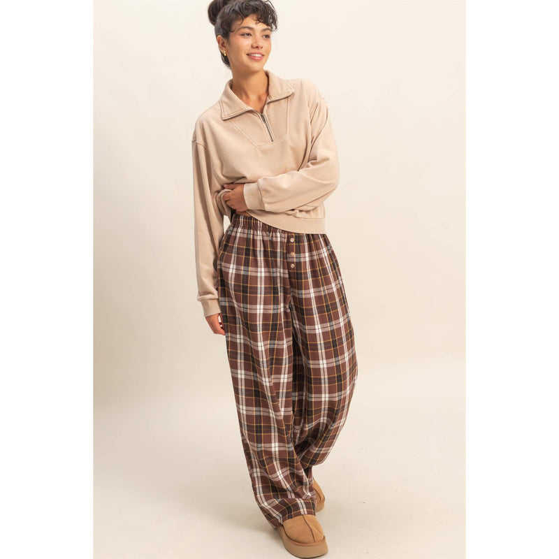 Flannel Wide Leg Lounge Pants