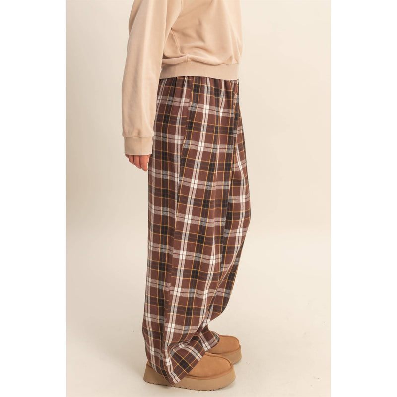 Flannel Wide Leg Lounge Pants