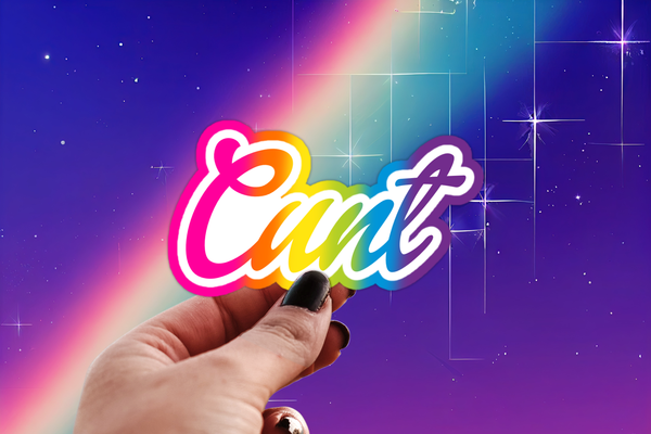 Cunt Sticker - 90s Rainbow Nostalgia, Vulgar y2k Stickers