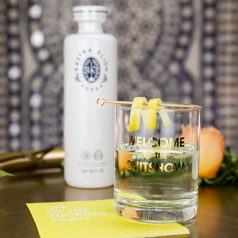 Welcome to the Shitshow - Gold Foil Rocks Glass