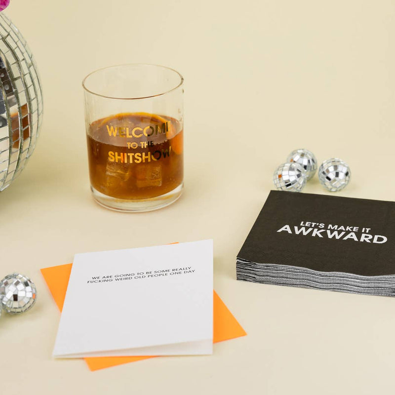 Welcome to the Shitshow - Gold Foil Rocks Glass