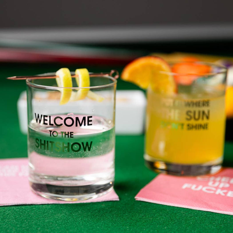Welcome to the Shitshow - Gold Foil Rocks Glass