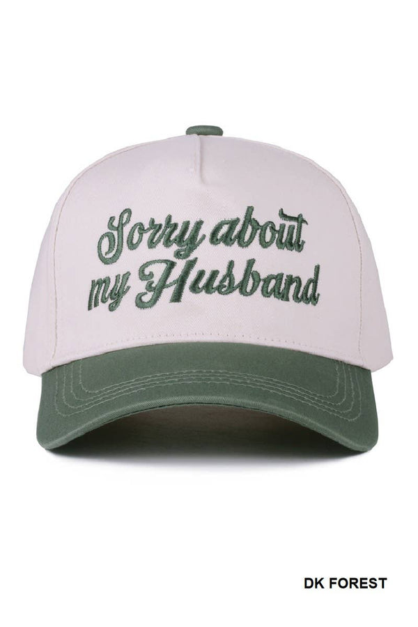 Sorry About My Husband Canvas Cap