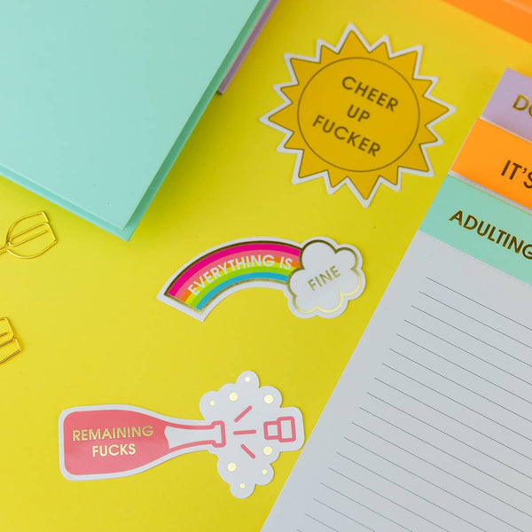 Cheer Up Fucker - Sun - Funny Vinyl Sticker