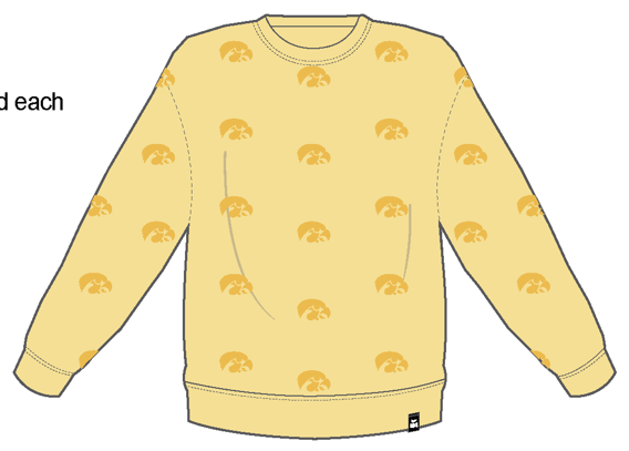 Iowa Ritter Repeat Lantern Sleeve Crew