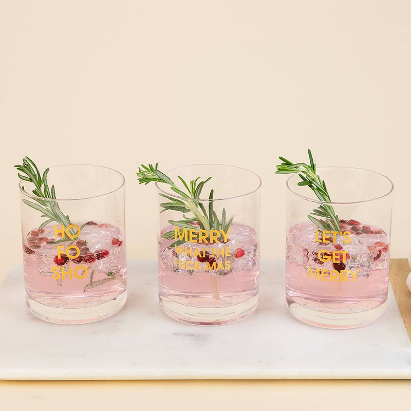 Ho Fo Sho -Gold Foil Rocks Glass