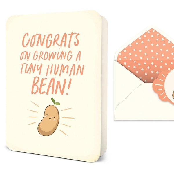 Tiny Human Bean Deluxe Greeting Card