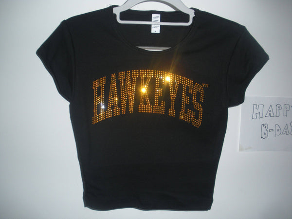 Recess Apparel - Hawkeyes Rhinestone Baby Tee