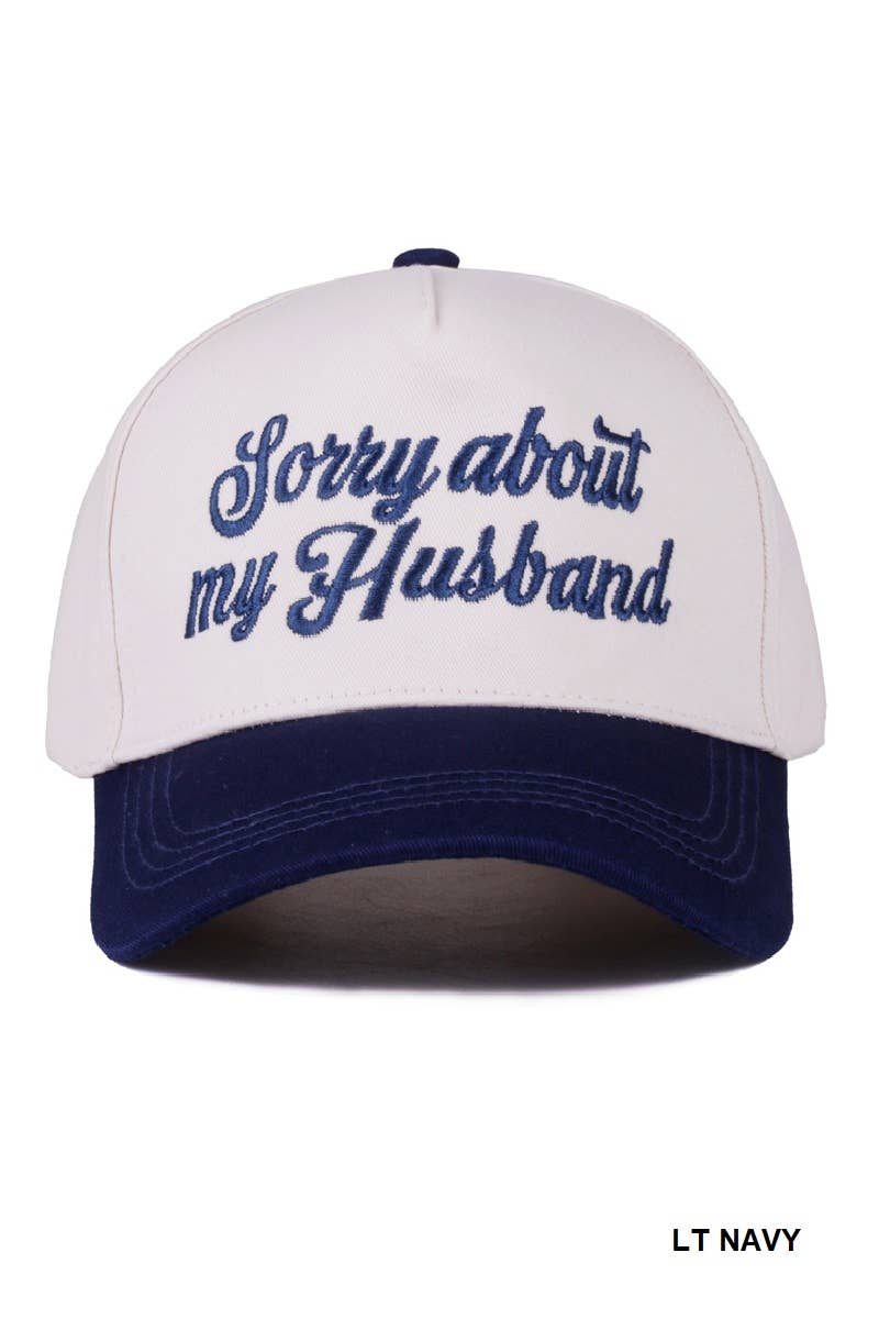 Sorry About My Husband Canvas Cap