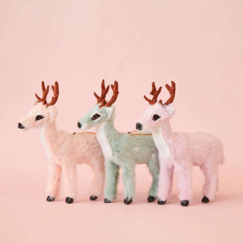 Fur Reindeer Ornaments