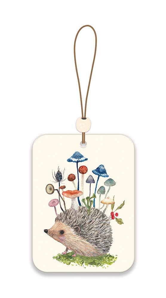 Hedgehog with Mushrooms Car Air Freshener