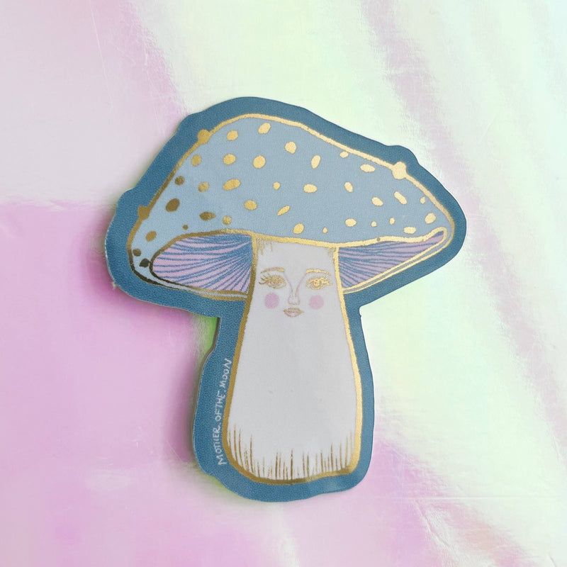 Small Lady Mushroom Glossy Metallic Sticker