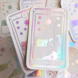 Cannabis Tarot Holographic Sticker