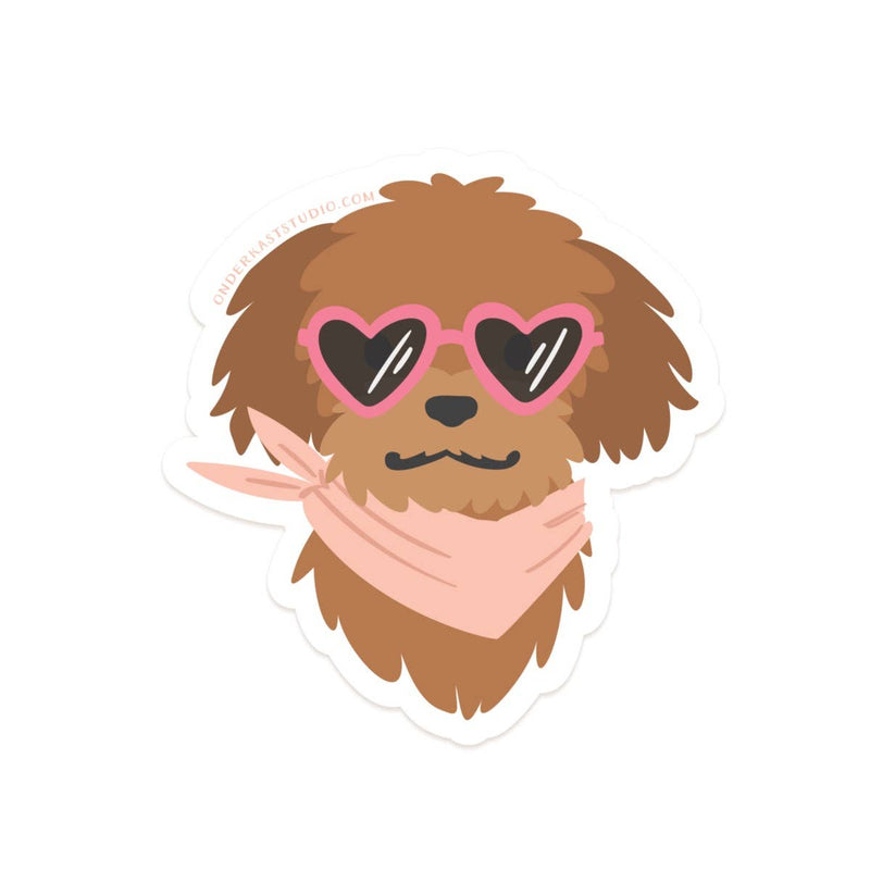 Heart Sunglasses Dog Sticker