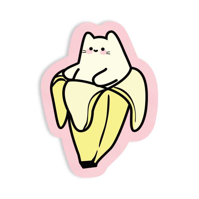 Juju and Moxie - Banana Kitty Vinyl Sticker