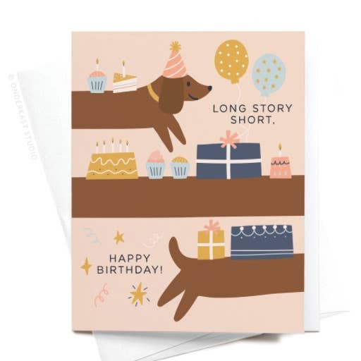Long Story Short Dog Birthday Greeting Card